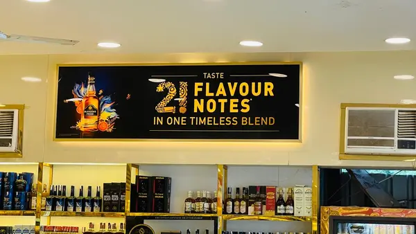 Blenders Pride brand display panel by Brandmaxx