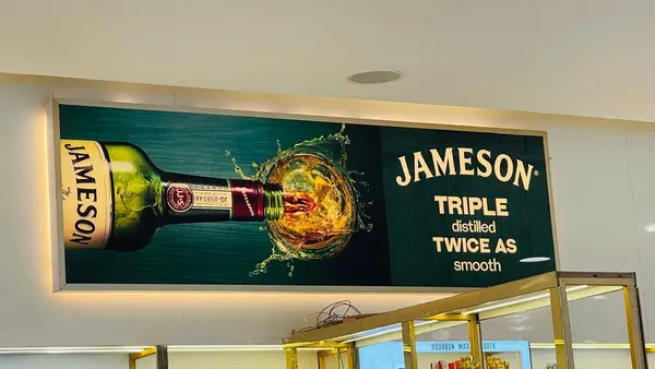 Jameson brand display panel by Brandmaxx
