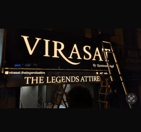 Virasat - The Legends Attire signage by Brandmaxx